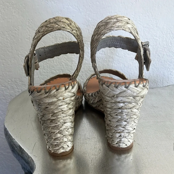 Dolce Vita Gray Raffia Wedge Heels 7.5 - Picture 2 of 13